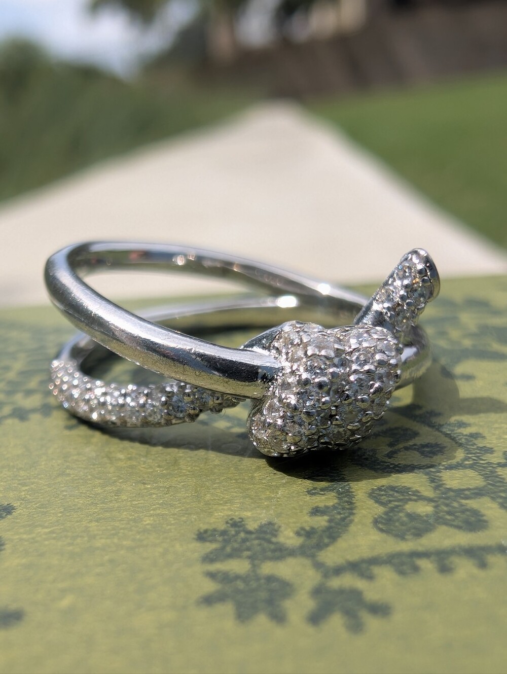 Sterling Forever Irene CZ Twisted Ring 925 Silver Designer Size 6.5